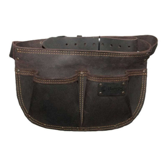 Poche à clous arrondie cuir avec ceinture 2 compartiments Dimos | ProForPro