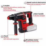 Perforateur burineur 18V tp hd 1826 li bl solo en valise Einhell 4514265