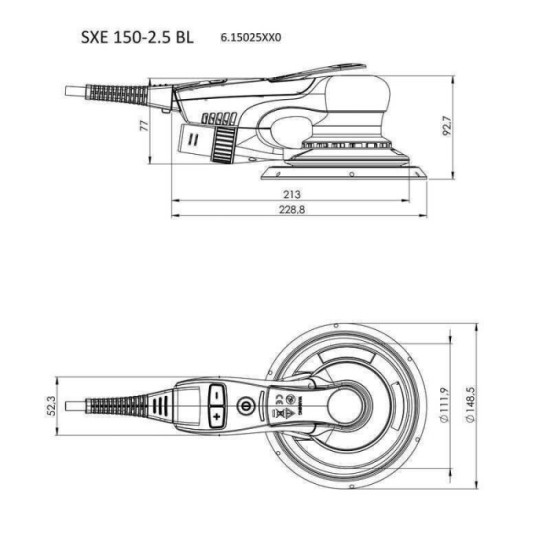 Ponceuse excentrique 350W O150 mm sxe 150 25 bl dans metabox Metabo 615025700