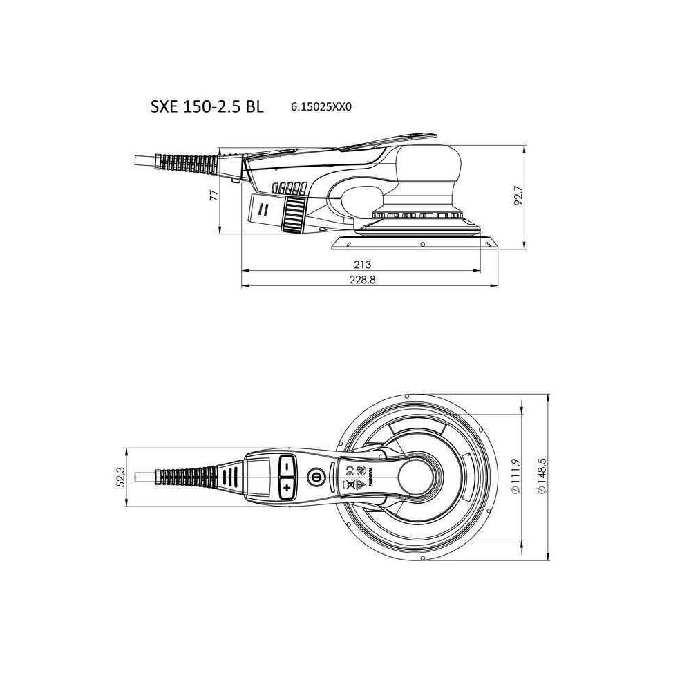 Ponceuse excentrique 350W O150 mm sxe 150 25 bl dans metabox Metabo 615025700