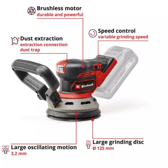 Ponceuse excentrique 18V O125MM tp rs 1832 li bl solo Einhell 4462020
