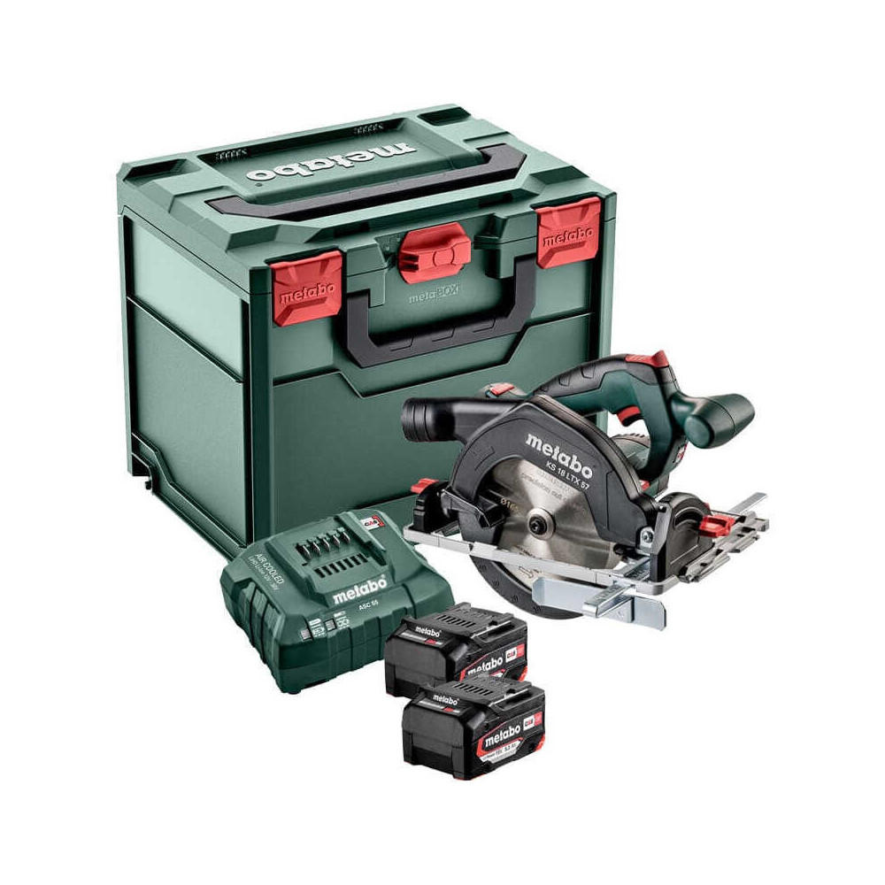 Scie circulaire sans fil 165 mm ks 18 ltx 57 en coffret Metabo 601857700