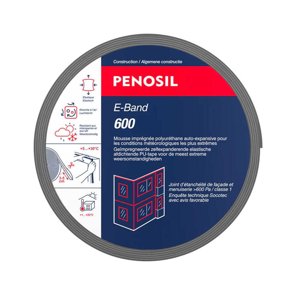 Bande d'étanchéité joints E-BAND 3-7 mm 12 m Penosil (25 rouleaux)