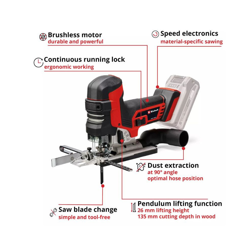 Scie sauteuse 18V solo tp jst 18135 li bl Einhell 4321265