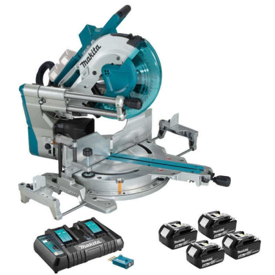 Scie a onglets radiale 36V 305 mm avec systeme aws Makita DLS211PT4U