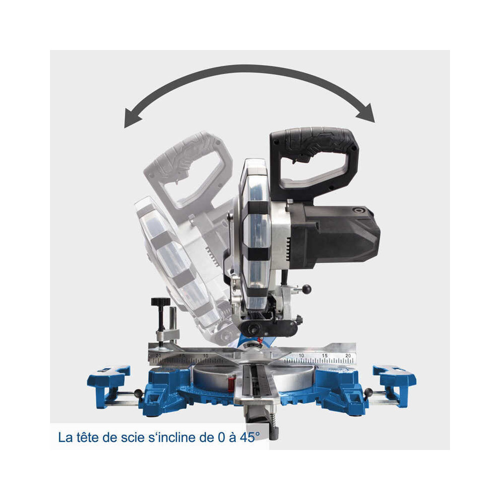 Scie a onglets radiale 2200 w HM254SPX 2 lames O254 mm scheppach 5901222901