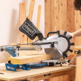 Scie a onglets radiale 2200 w HM254SPX 2 lames O254 mm scheppach 5901222901