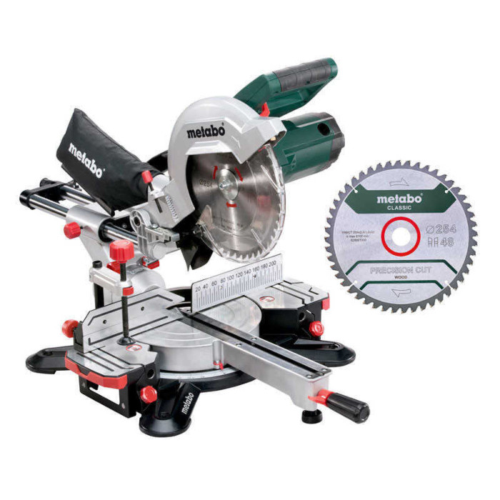 Scie onglet radiale kgs 254 m set carbure 690828000 Metabo