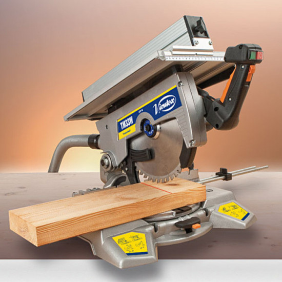 Scie a onglet inclinable avec table superieure virutex 3300400