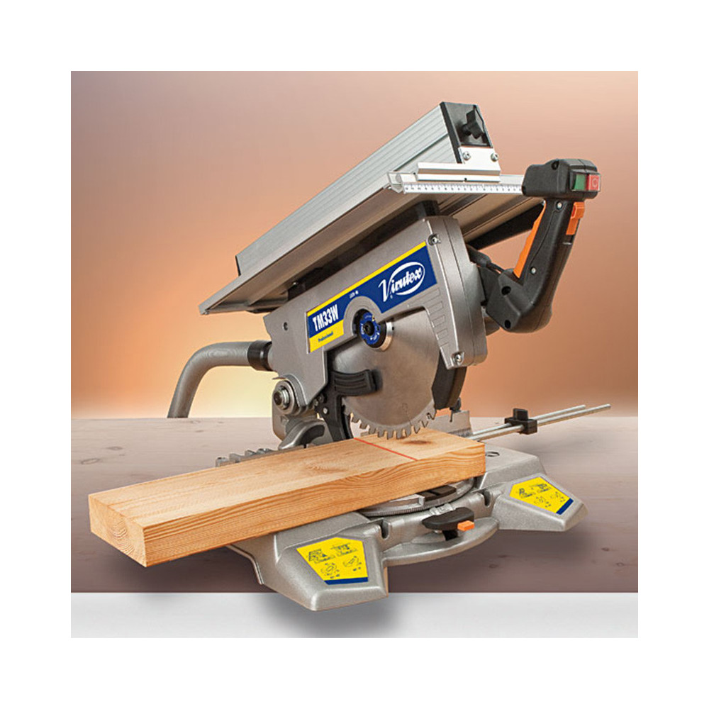 Scie a onglet inclinable avec table superieure virutex 3300400