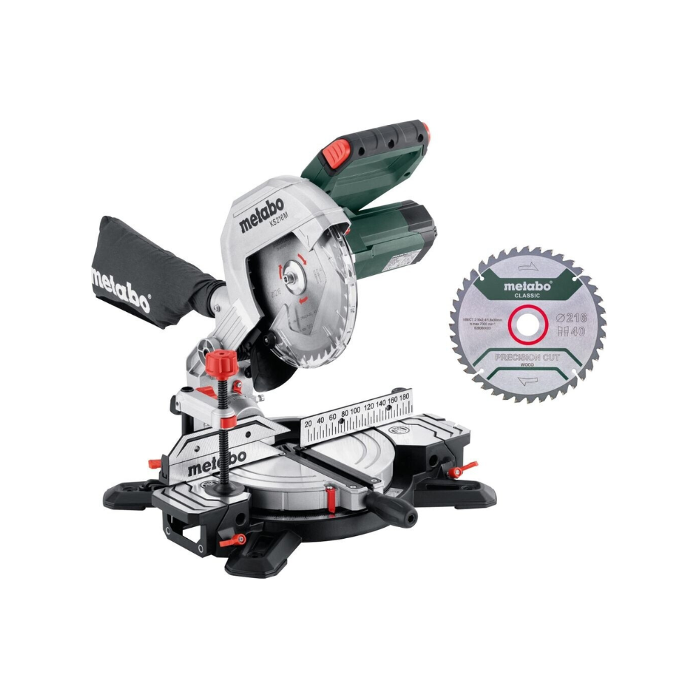 Scie a onglets O216 1100W KS216M set une lame Metabo 610216900