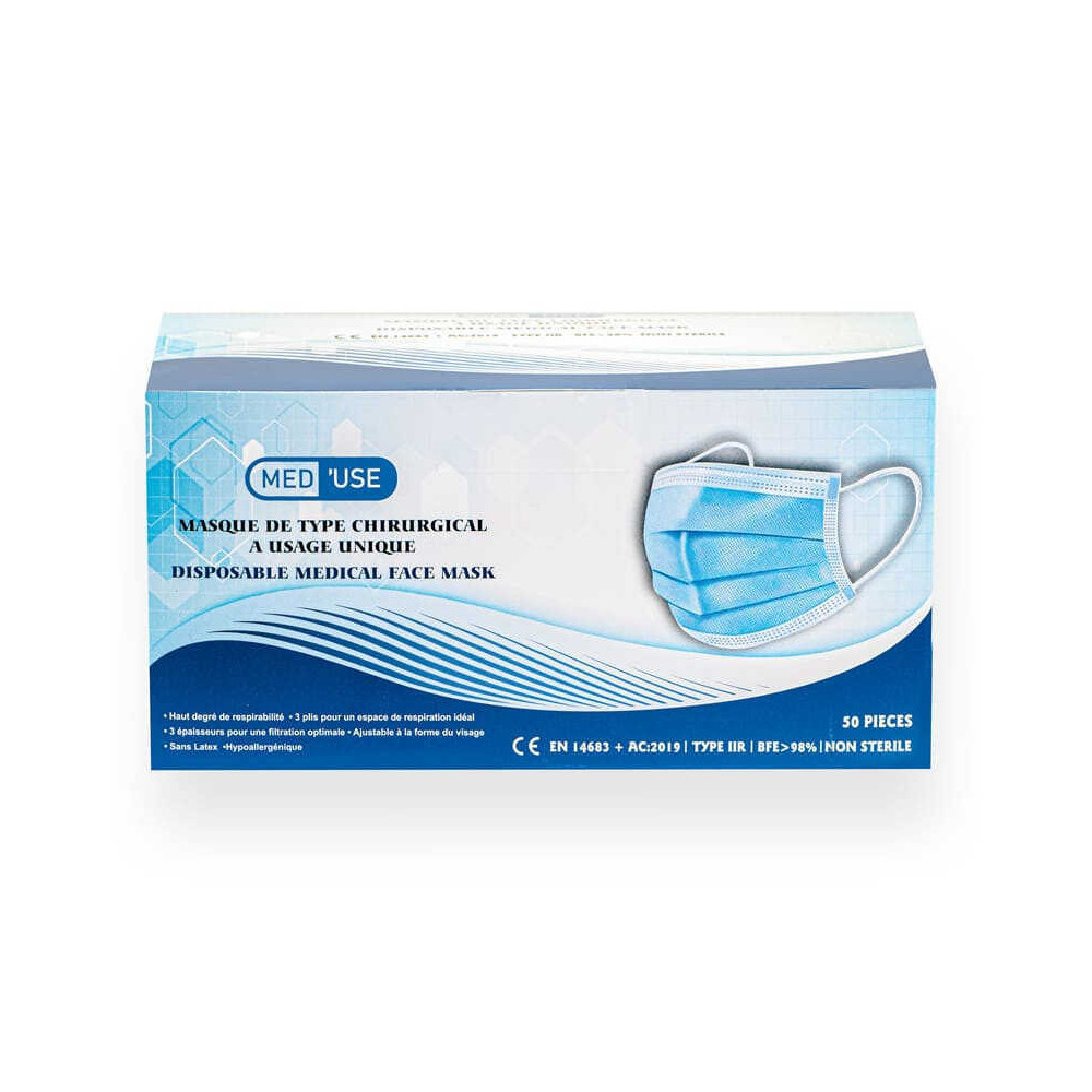Masques hygieniques chirurgical 3 plis TYPE2R