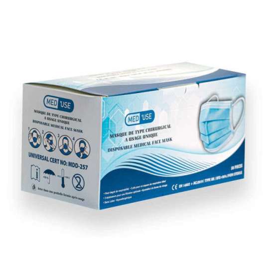 Masques hygieniques chirurgical 3 plis TYPE2R