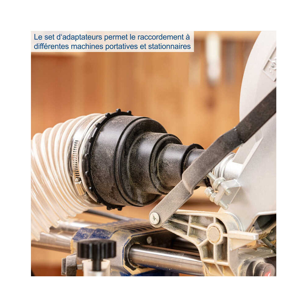 Aspirateur capacite 65 litres cuve metallique DC100 scheppach 5906306901