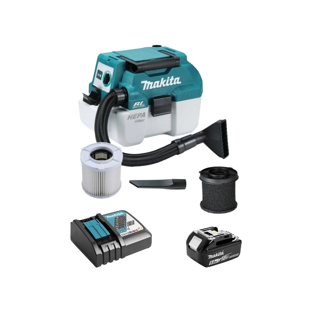 Aspirateur sans fil 18V li ion 75L 1X50AH filtre a eau Makita DVC750LTX3