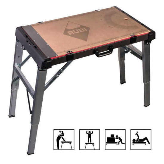 Table de travail pliante reglable 4 en 1 Rubi 66924