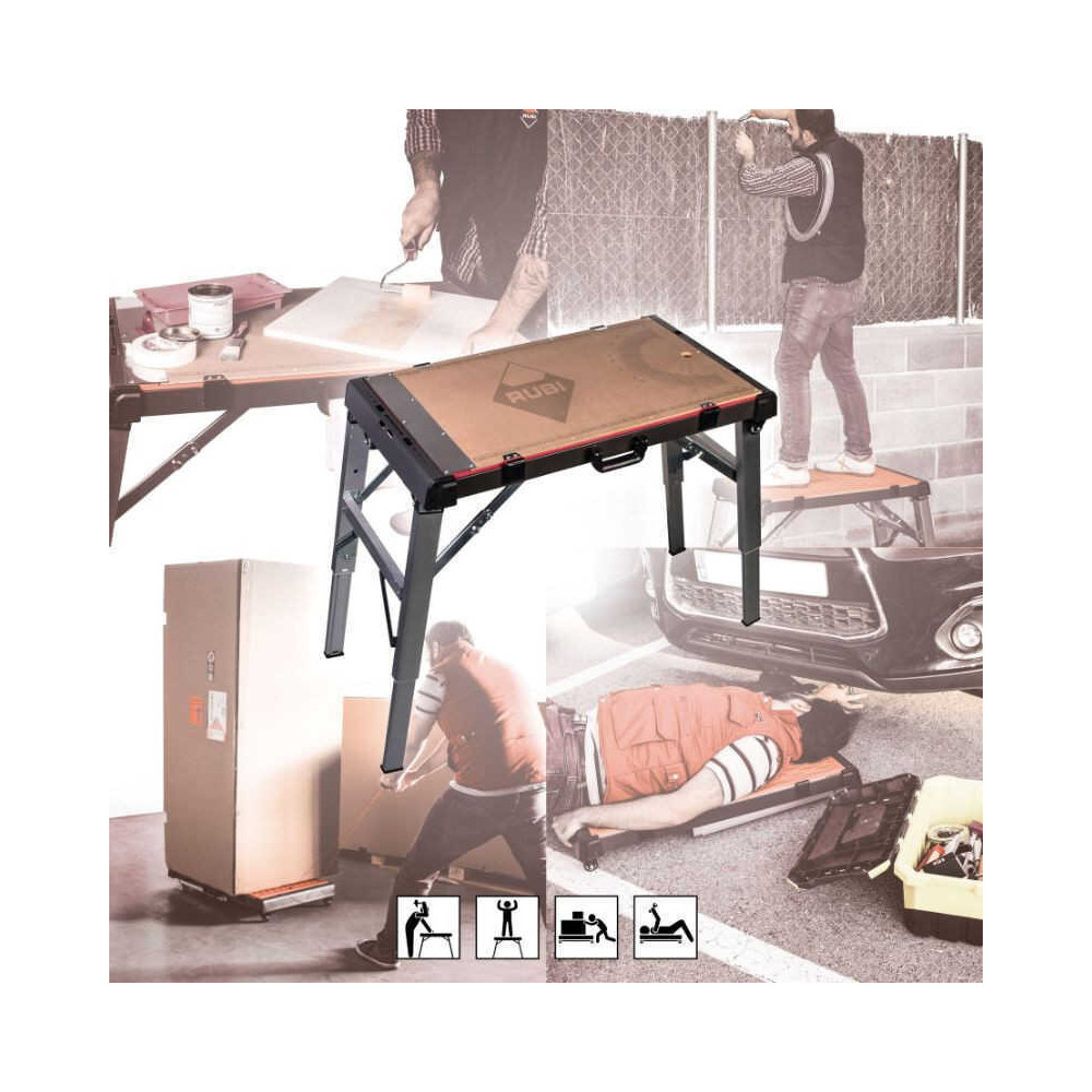 Table de travail pliante reglable 4 en 1 Rubi 66924