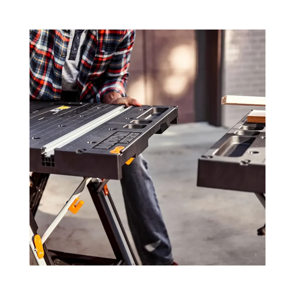 Etabli de travail et chevalet de sciage jusqu a 135 kg worx WX051