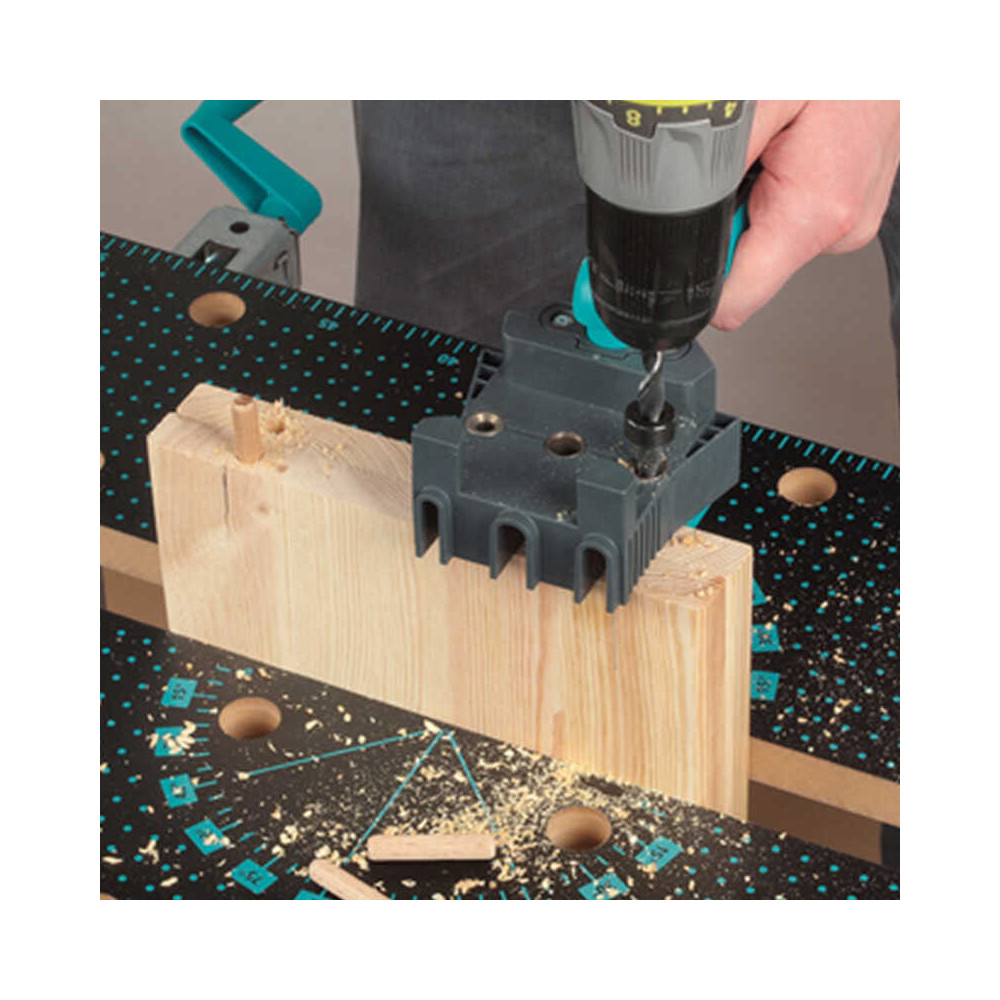 Guide d assemblage bois pour chevilles 6 10 mm wolfcraft 4640000