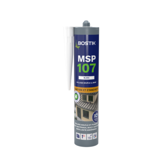 Mastic ms polymeres de fixation et etancheite 290 ml blanc bostik MSP107