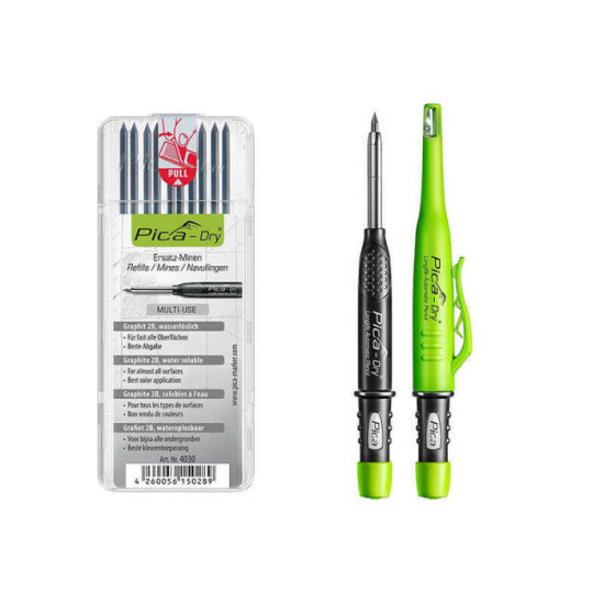 Crayon de chantier avec kit de 10 mines Pica 3030+4030 au prix HT