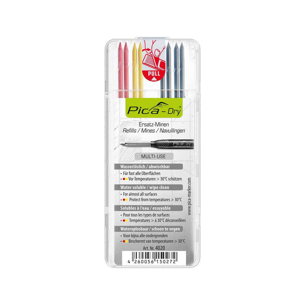 Kit de 8 mines de rechange pour crayon dry Pica 4020 au prix HT