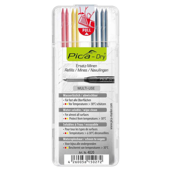 Kit de 8 mines de rechange pour crayon dry Pica 4020 au prix HT