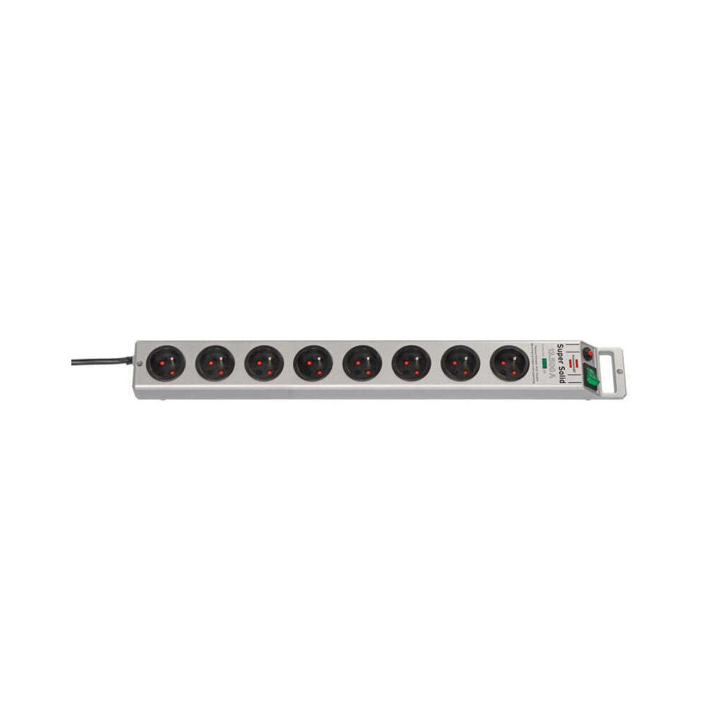 Brennenstuhl multiprise super solid argente 8 prises avec parafoudre