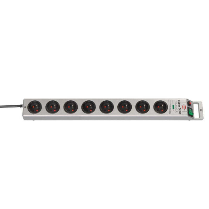 Brennenstuhl multiprise super solid argente 8 prises avec parafoudre