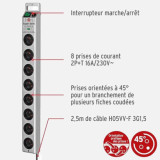 Brennenstuhl multiprise super solid argente 8 prises avec parafoudre