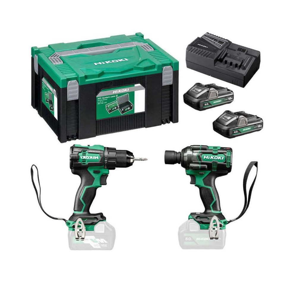 Pack 18V perceuse DS18DE + clé à chocs WR18DBDL2 HiKOKI KC18DEWLZ