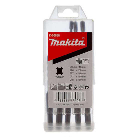 Set de 5 forets sds plus 5 pcs Makita d 03888