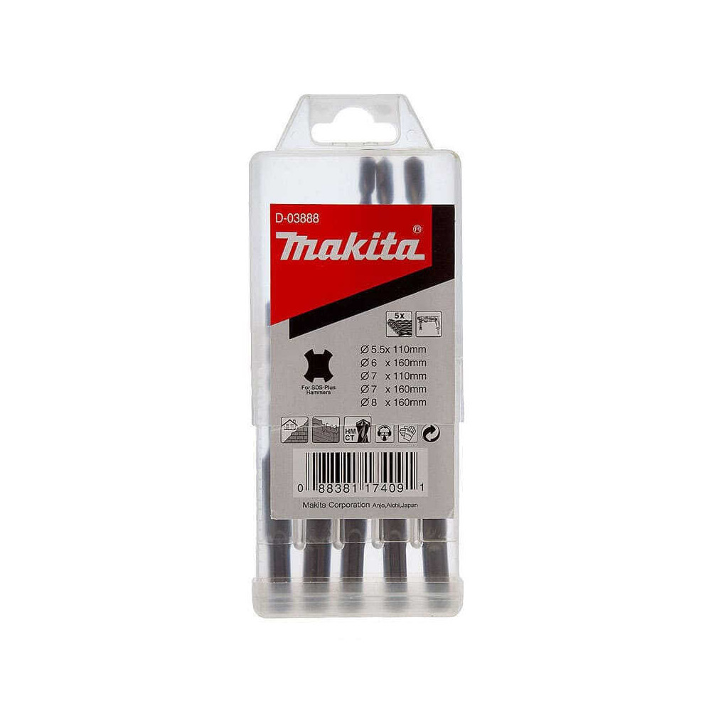 Set de 5 forets sds plus 5 pcs Makita d 03888