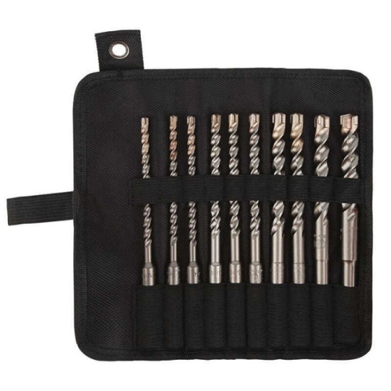 Trousse de forets sds plus booster plus L160 o 6 8 10 12 14 mm 10 pcs diager 072B