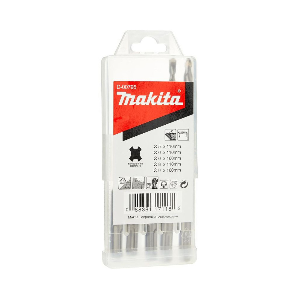 Jeu forets sds 5 pieces Makita d 00795