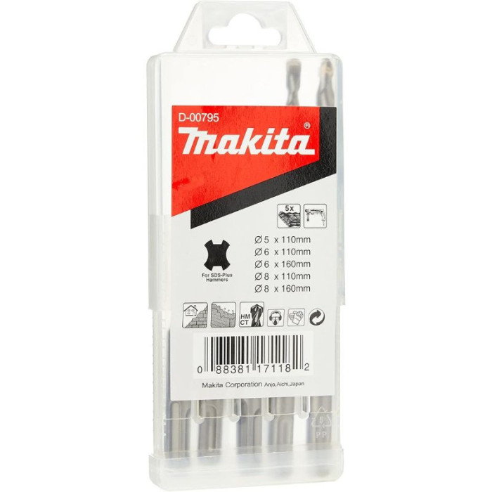 Jeu forets sds 5 pieces Makita d 00795