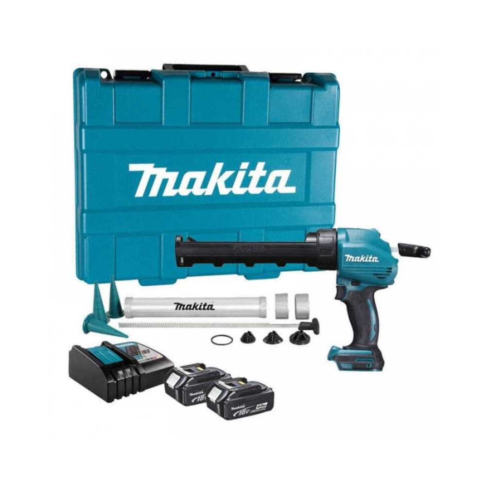 Pistolet a mastic sans fil avec batteries en coffret Makita DCG180RMEX