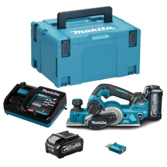 Rabot 40V xgt max 82MM 2X40 ah avec aws en makpac Makita KP001GM202