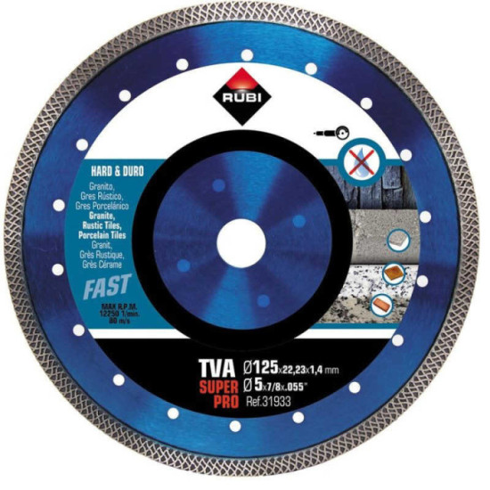 Disque diamant TURBO VIPER TVA Ø 125 mm SUPERPRO Rubi