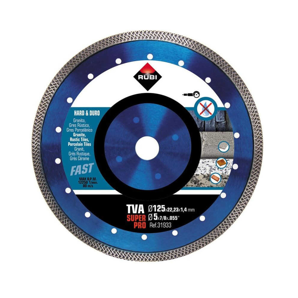 Disque diamant TURBO VIPER TVA Ø 125 mm SUPERPRO Rubi