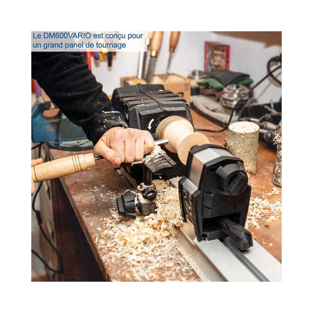Tour a bois tours coffret de gouges DM600VARIO scheppach 59023059017902301601