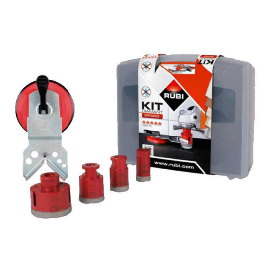 RUBI DRYGRES - Kit 4 trépans diamant 28-68 mm à sec