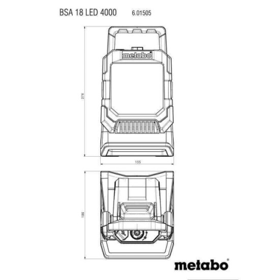 Projecteur de chantier bsa 18 led 4000 Metabo 601505850