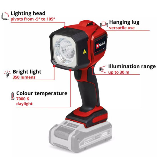 Lampe 18V 350LM tc cl 18350 li solo Einhell 4514175
