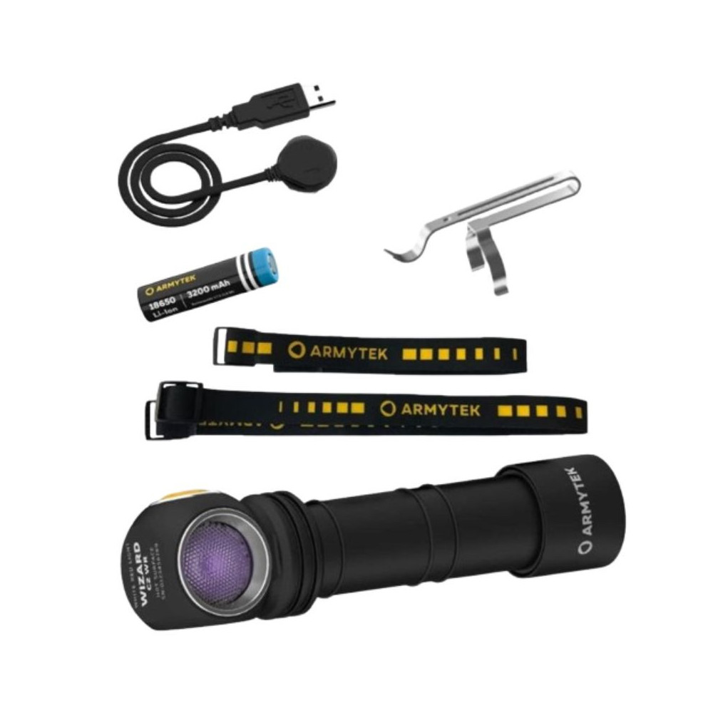Lampe 1100 lm white ultraviolet led wizard C2 wuv armytek F08901UF