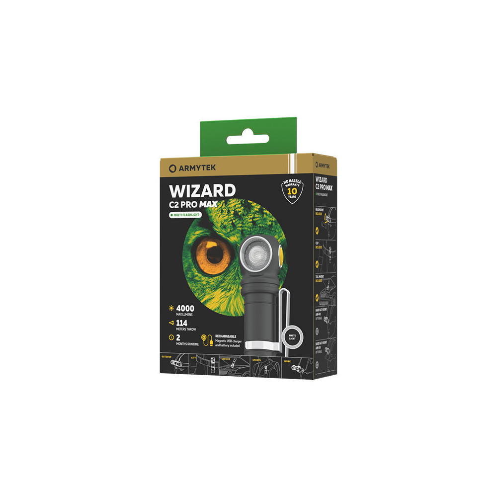 Lampe frontale wizard C2 pro max white 4000LM armytek F06701C