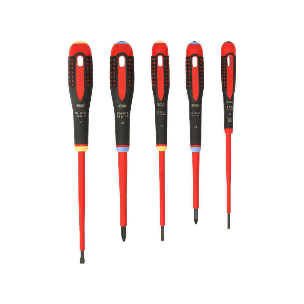 Jeu de tournevis isoles fendus pozidriv 5 pieces Bahco be 9882S