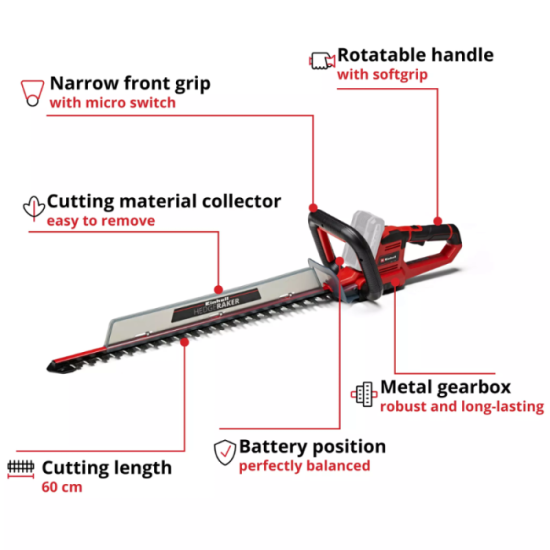 Taille haie 18V 60CM ge ch 1860 li solo Einhell 3410930