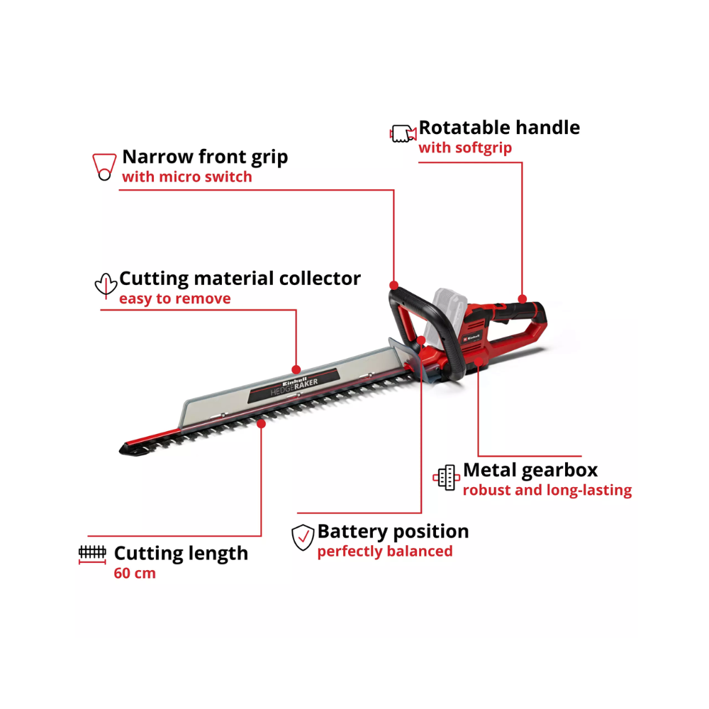 Taille haie 18V 60CM ge ch 1860 li solo Einhell 3410930