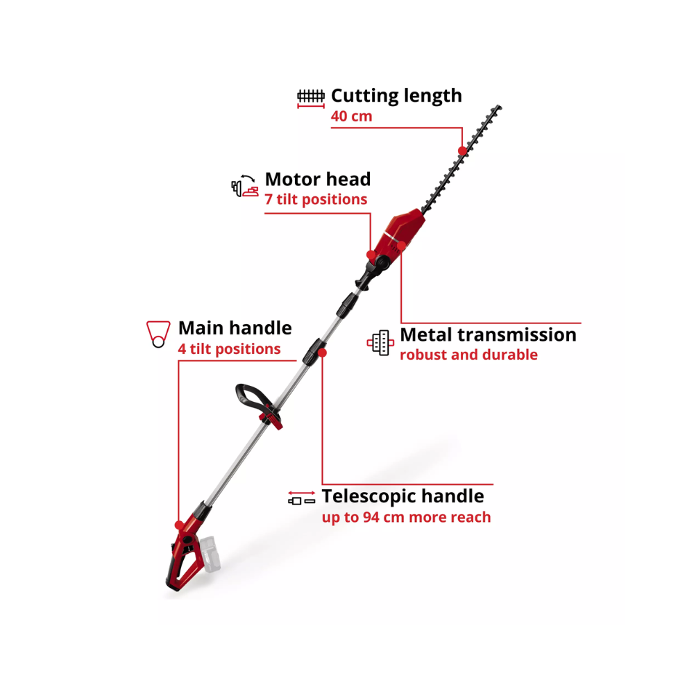 Taille haie a perche 18V 40CM ge hh 1845 li t solo Einhell 3410866